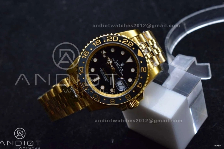 Weight VR3285 on Edition YG 1:1 II GRNR GMT Gain Bracelet Black Master CHS Dial Best Gold Jubilee 126718 Factory 0513